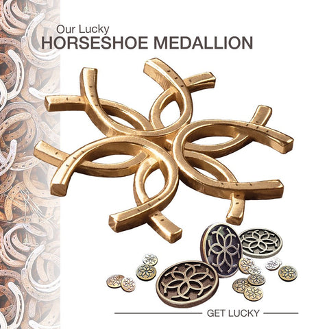 Medallion N Rings Horseshoe Necklace- Gold - www.urban-equestrian.com