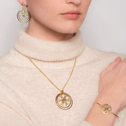 Medallion N Rings Horseshoe Necklace- Gold - www.urban-equestrian.com
