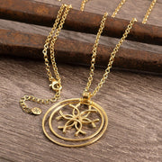 Medallion N Rings Horseshoe Necklace- Gold - www.urban-equestrian.com
