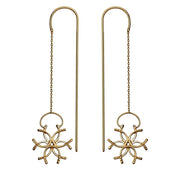 Medallion Threader Horseshoe Earrings - Gold - www.urban-equestrian.com