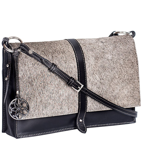 Mirada Cowhide Crossbody - Grey/Black - www.urban-equestrian.com