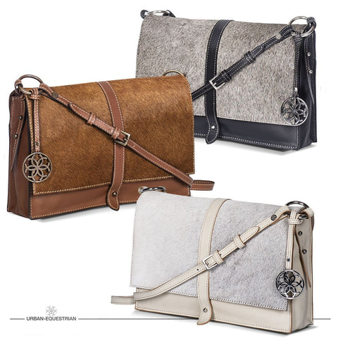 Mirada Cowhide Crossbody - Grey/Black - www.urban-equestrian.com