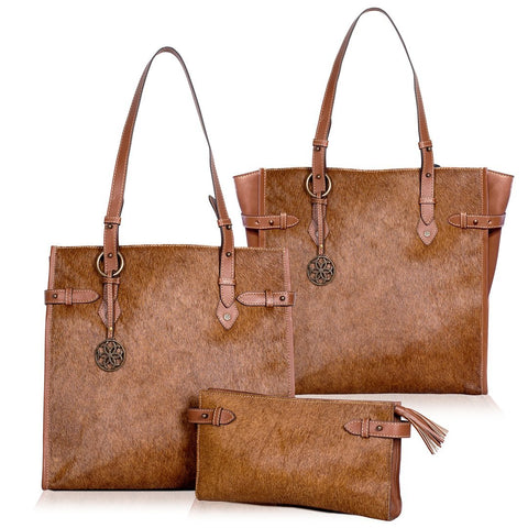 Mirada Cowhide Tote Bag - Chestnut - www.urban-equestrian.com