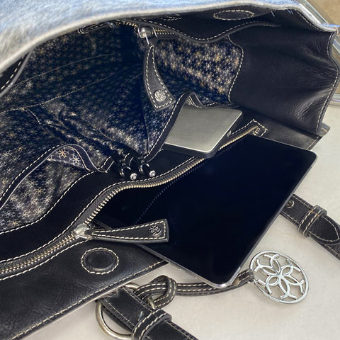 Mirada Cowhide Tote Bag - Grey/Black - www.urban-equestrian.com