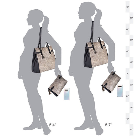 Mirada Cowhide Tote Bag - Grey/Black - www.urban-equestrian.com
