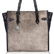 Mirada Cowhide Tote Bag - Grey/Black - www.urban-equestrian.com