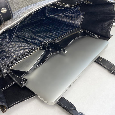 Mirada Cowhide Tote Bag - Grey/Black - www.urban-equestrian.com