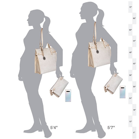 Mirada Cowhide Tote Bag - Ivory - www.urban-equestrian.com