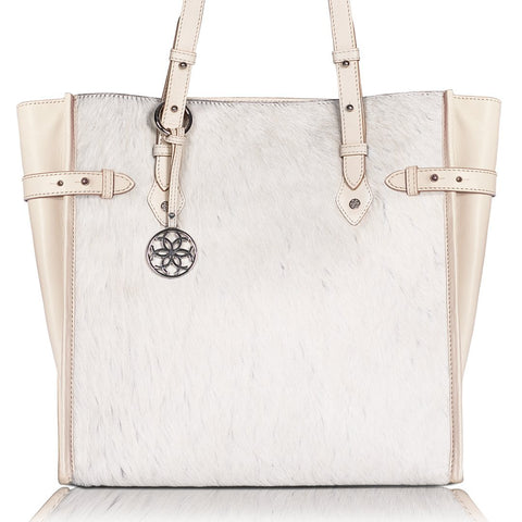 Mirada Cowhide Tote Bag - Ivory - www.urban-equestrian.com
