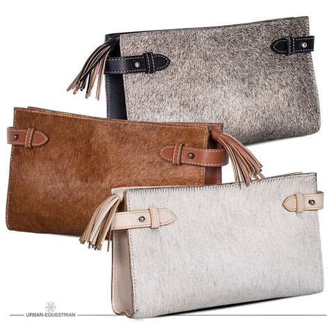 Mirada Real Cowhide Clutch- Chestnut - www.urban-equestrian.com