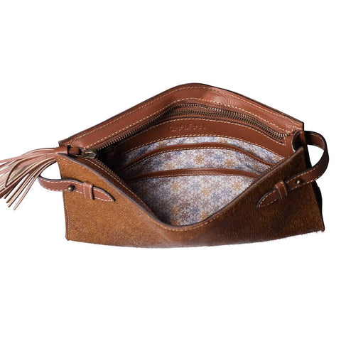 Mirada Real Cowhide Clutch- Chestnut - www.urban-equestrian.com