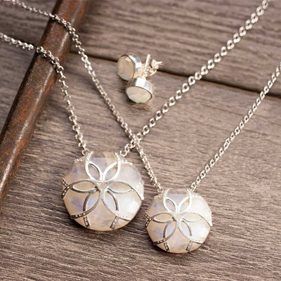 Moonstone Medallion Horseshoe Necklace - www.urban-equestrian.com