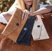 Ranchera Suede Clutch - Chestnut - www.urban-equestrian.com