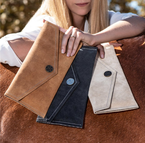 Ranchera Suede Clutch - Chestnut - www.urban-equestrian.com
