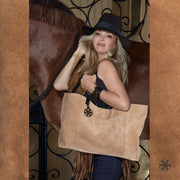 Ranchera Suede Tote - Sand - www.urban-equestrian.com