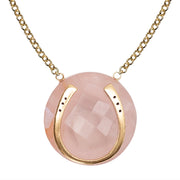 Rose Quartz Horseshoe Necklace - www.urban-equestrian.com
