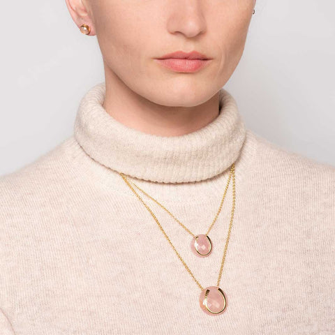 Rose Quartz Horseshoe Necklace - www.urban-equestrian.com