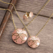 Rose Quartz Medallion Horseshoe Necklace - www.urban-equestrian.com