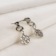Signature Coin Earrings - Silver - www.urban-equestrian.com