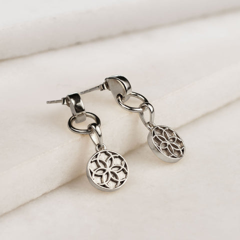 Signature Coin Earrings - Silver - www.urban-equestrian.com