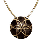 Smokey Topaz Medallion Horseshoe Necklace - www.urban-equestrian.com
