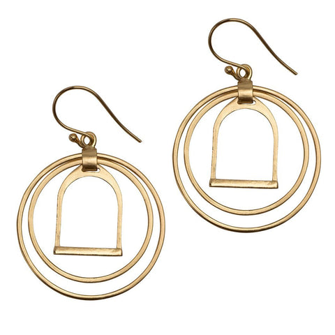 Stirrup N Rings Earrings - Gold - www.urban-equestrian.com