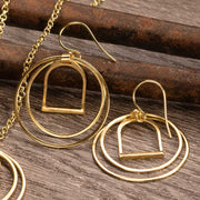 Stirrup N Rings Earrings - Gold - www.urban-equestrian.com