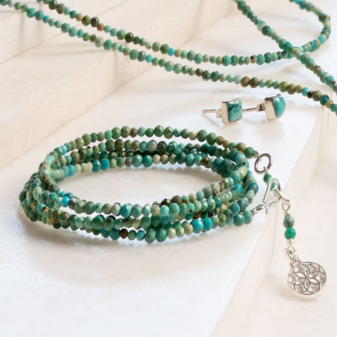 Turquoise Necklace to Bracelet - Gold or Silver Coin - www.urban-equestrian.com